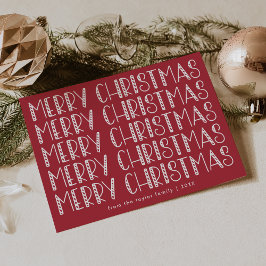 LUCY Mörk Red Cute Roligt Family God jul Julkort