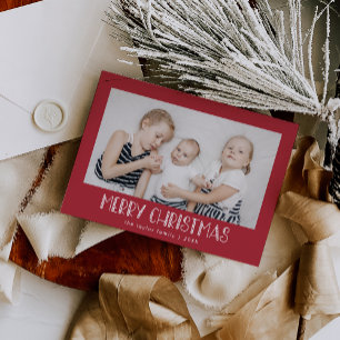 LUCY Mörk Red Family Photo Festive God jul Julkort