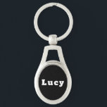 Lucy Ovalt Silverfärgad Nyckelring<br><div class="desc">Schlüsselanhänger mit Namen Lucy</div>