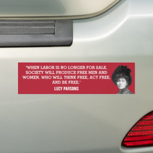 Lucy Parsons Wage Labor Abolition Bumper Sticker Bildekal