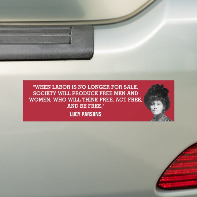 Lucy Parsons Wage Labor Abolition Bumper Sticker Bildekal (På Bil)