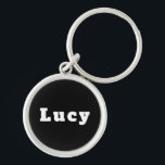 Lucy Rund Silverfärgad Nyckelring<br><div class="desc">Schlüsselanhänger mit Namen Lucy</div>