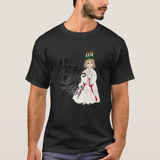 Lucy St Lucia Patron of Öga and Blind Catholique T Shirt (Framsida)