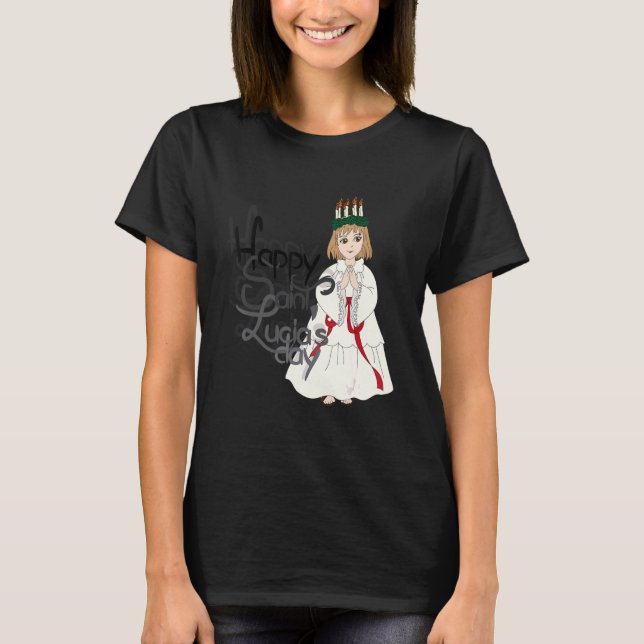 Lucy St Lucia Patron of Öga and Blind Catholique T Shirt (Framsida)