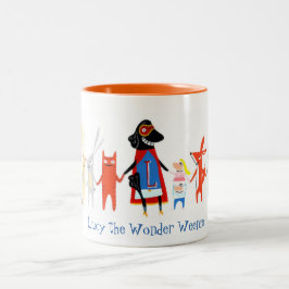 Lucy the Wonder Weenie-mugg Två-Tonad Mugg