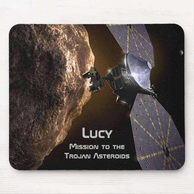Lucy Uppdrag till Study Trojan Asteroids Musmatta (Framsidan)
