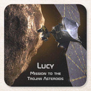 Lucy Uppdrag till Study Trojan Asteroids Underlägg Papper Kvadrat