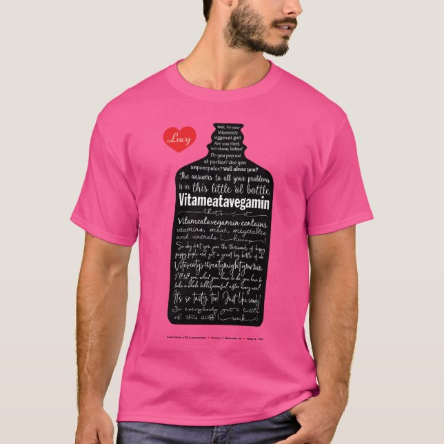 Lucy Vitameatavegamin retro T Shirt (Framsida)