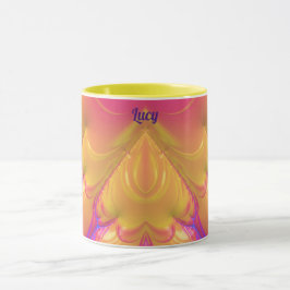 LUCY ~ Zany 3D ~ Rosa Gult Blue ~ 3D Mugg