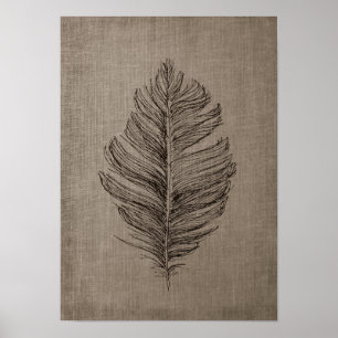Ludd nr 2 med bakgrund av Faux Linen Taupe Poster