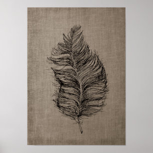 Ludd nr 3 med Faux Linen Taupe Art Poster