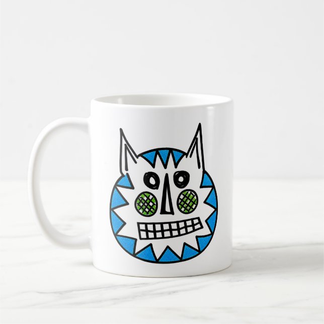 Luddig katt kaffemugg (Vänster)