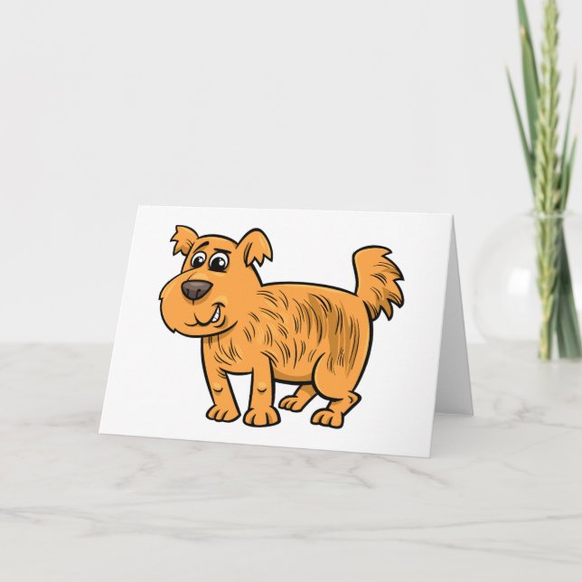 Luddig Orange Valp Hund Kort (Framsida)