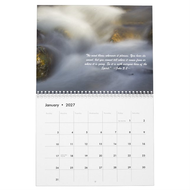 Luddig vattenScripturekalender Kalender (Jan 2027)