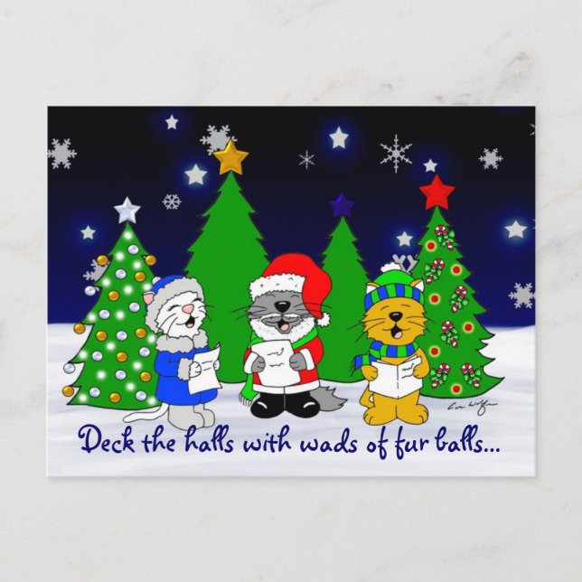 'Luddiga Carolers Helg Vykort (Framsida)