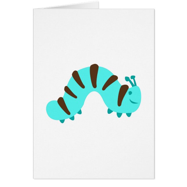 Luddiga Caterpillar Hälsningskort (Framsidan)