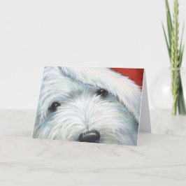 "Luddiga Santa" Westie julkort vid Borgo Helgkort