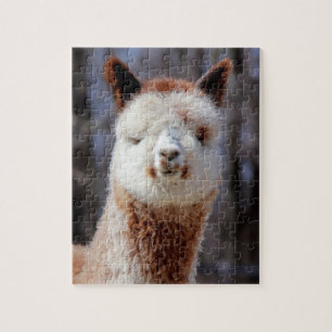 Luddigt grått Alpacapussel Pussel