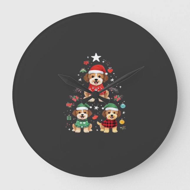 Luddigt Julfirande Julgran med söta hundar över Stor Klocka (Framsida)