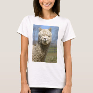 Luddigt vitAlpacaansikte T-shirt