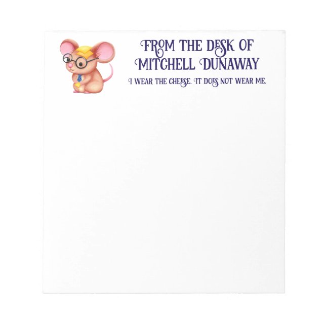 Luddna ostmannen affärs mus slips glasögon nörd anteckningsblock (Framsida)