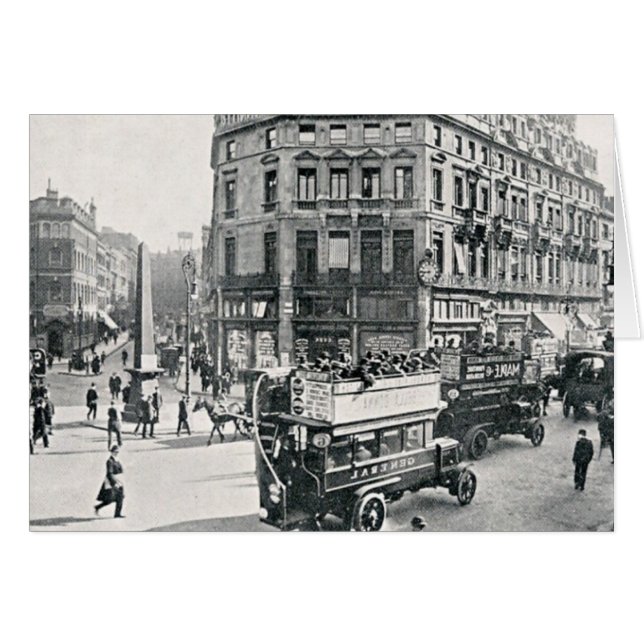Ludgate Circus, 1913 Hälsningskort (Framsidan Horizontal)