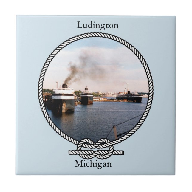 Ludington Car/Rail Ferries-reptiplåt Kakelplatta (Framsidan)