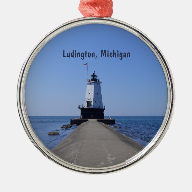 Ludington Lighthouse Julgransprydnad Metall (Framsidan)