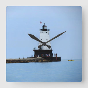 Ludington Municipal Lighthouse Fyrkantig Klocka