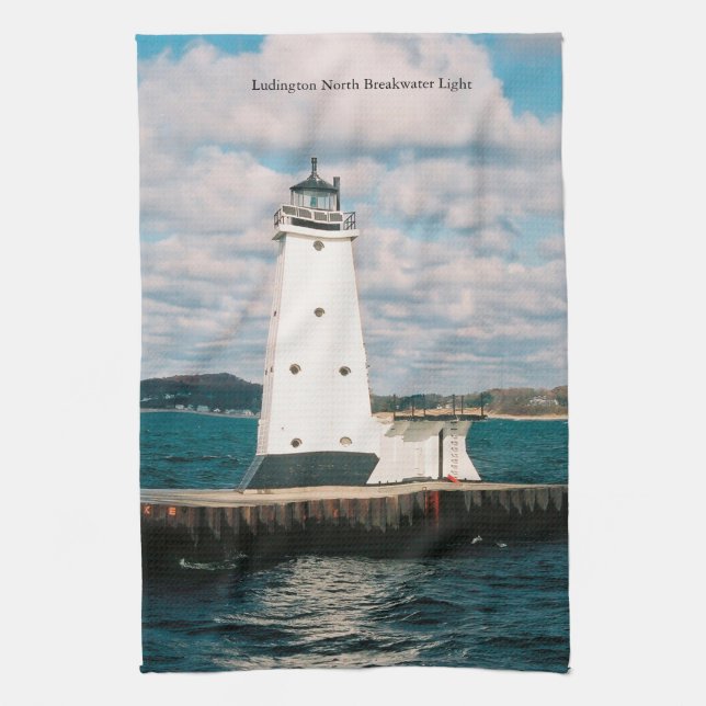 Ludington North Breakwater Light kökshandduk (Vertikal)