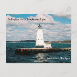 Ludington North Breakwater Light-kort Vykort