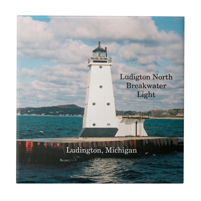 Ludington North Breakwater Light tile Kakelplatta (Framsidan)