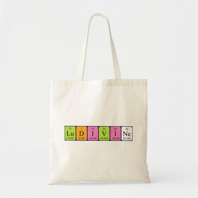 Ludivine periodisk bord namn tote bag tygkasse (Framsidan)