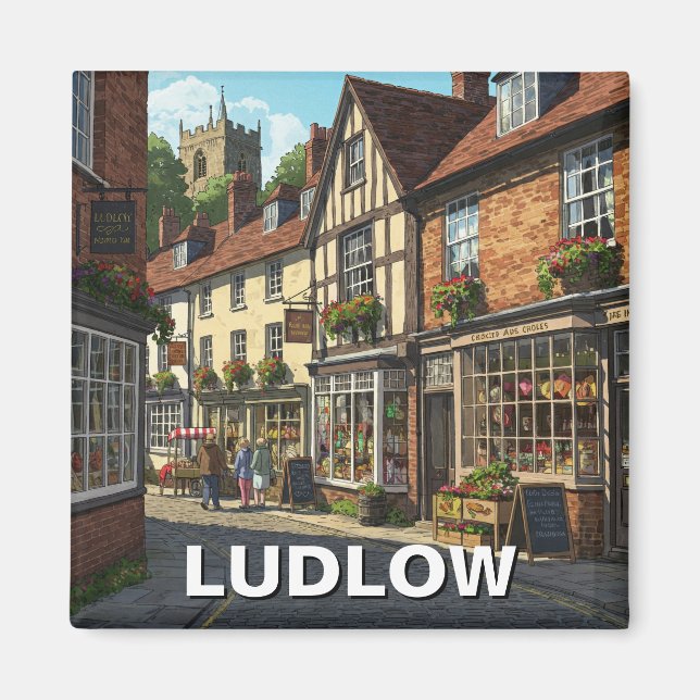 Ludlow England Travel Magnet (Framsidan)