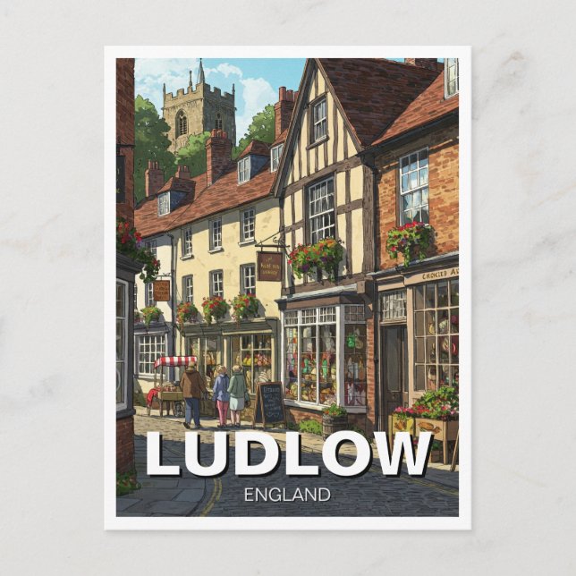 Ludlow England Travel Vykort (Framsida)
