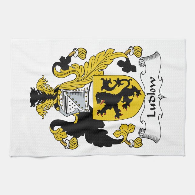 Ludlow familjvapensköld kökshandduk (Horisontell)