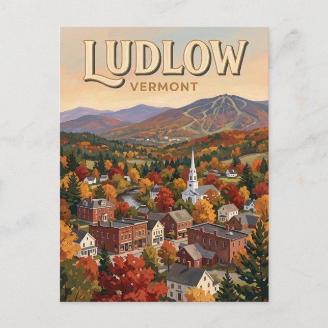 Ludlow Vermont Vykort (Framsida)