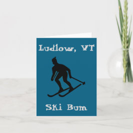 Ludlow, VT Grönt Mountain Ski Bum (Vermont Skiing) Helgkort
