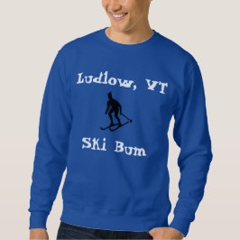 Ludlow, VT, Isig Trail Ski Bum (Skiing the Öster) Lång Ärmad Tröja