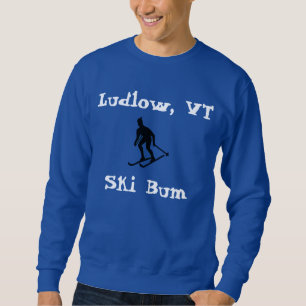 Ludlow, VT, Isig Trail Ski Bum (Skiing the Öster) Lång Ärmad Tröja