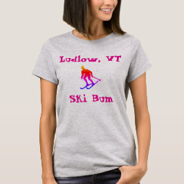 Ludlow, VT, Rainbow Ski Bum (Vermont Skiing) T Shirt