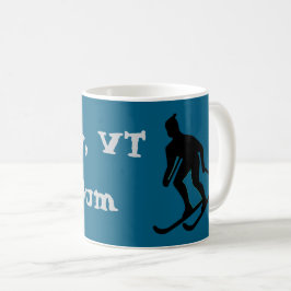 Ludlow, VT Ski Bum (Grönt Mountain Vermont Skiing) Kaffemugg