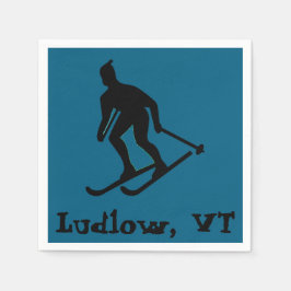 Ludlow, VT Ski (Grönt Mountain Vermont Skiing) Pappersservett
