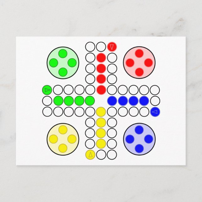 Ludo Classic Board Game Vykort (Framsida)