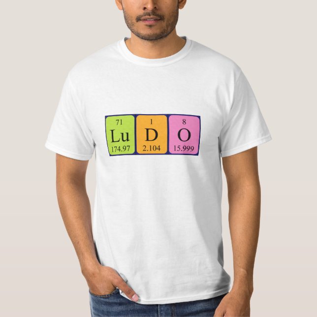 Ludo periodiskt bord namn-skjorta tee shirt (Framsida)