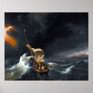 Ludolf Backhuysen Kristus i Stormen på havet Poster