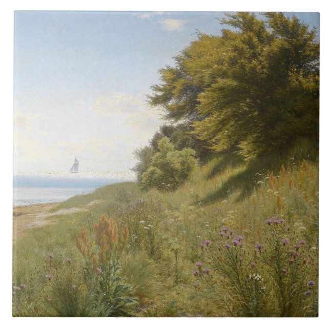 Ludvig Kabell - Sommardag till havs Kakelplatta (Framsidan)