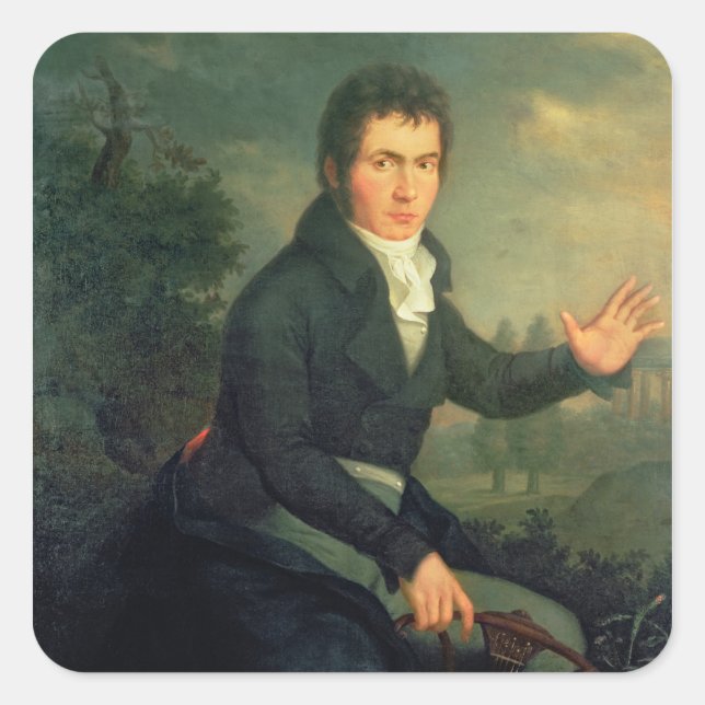 Ludvig van Beethoven , 1804 Fyrkantigt Klistermärke (Framsida)
