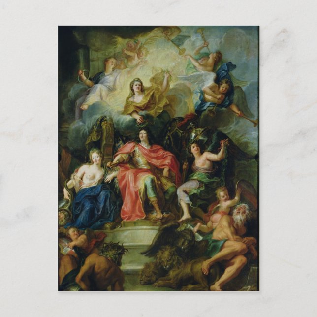 Ludvig XIV krönt av ära, ca 1686 Vykort (Framsida)