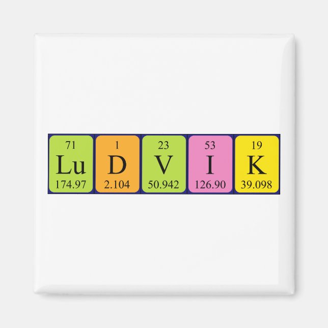 Ludvik Periodisk bord namn magnet (Framsidan)